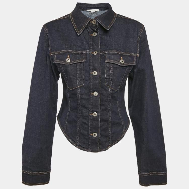 Pre Owned Stella McCartney Navy Blue Denim Long Sleeve Jacket S
