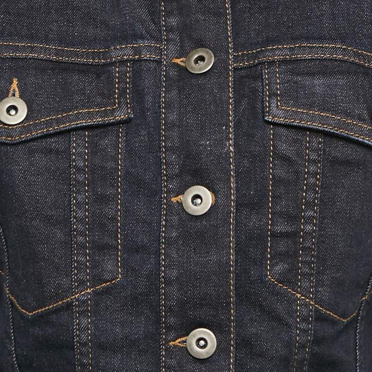 Pre Owned Stella McCartney Navy Blue Denim Long Sleeve Jacket S