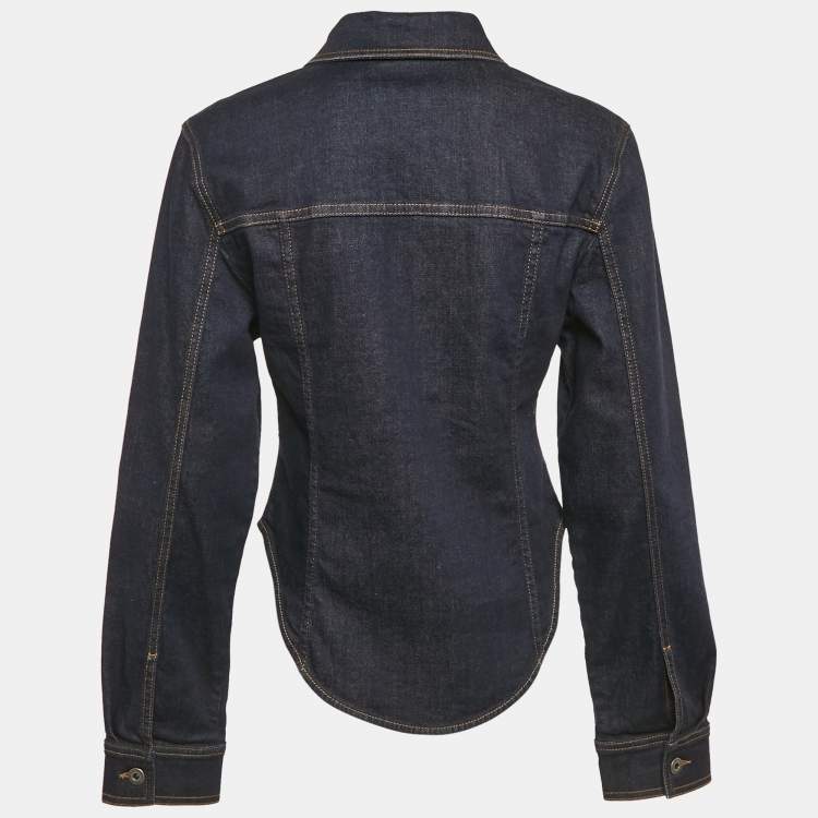 Pre Owned Stella McCartney Navy Blue Denim Long Sleeve Jacket S