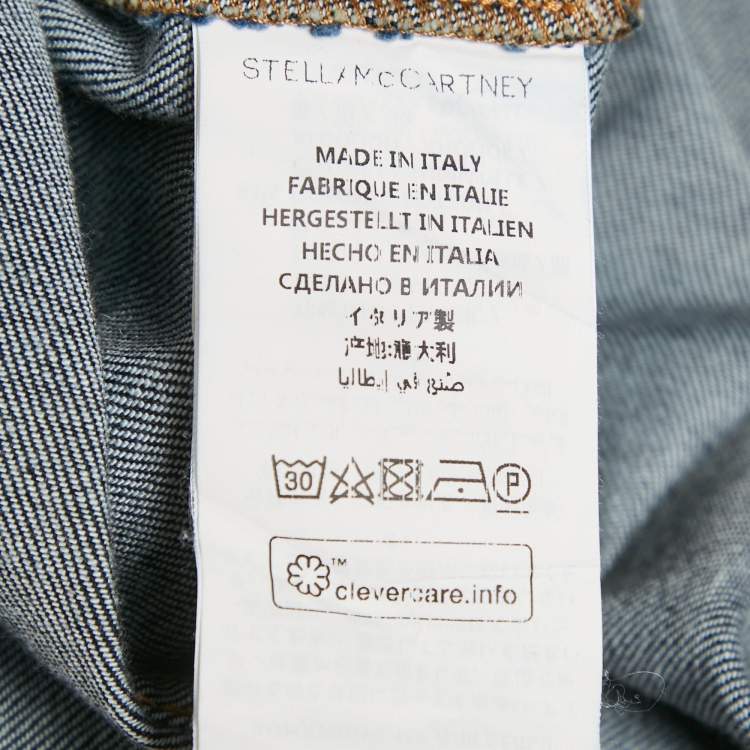 Pre Owned Stella McCartney Navy Blue Denim Long Sleeve Jacket S
