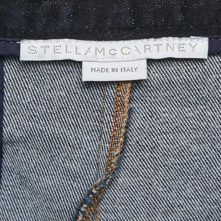 Pre Owned Stella McCartney Navy Blue Denim Wide Leg Jeans S Waist 28"