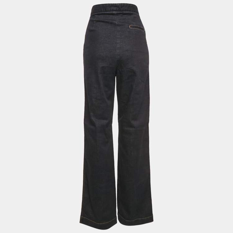 Pre Owned Stella McCartney Navy Blue Denim Wide Leg Jeans S Waist 28"
