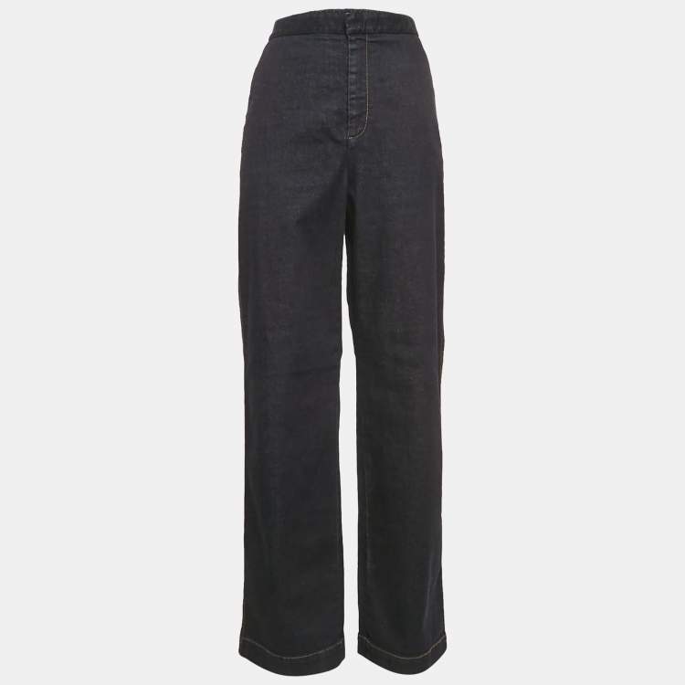 Pre Owned Stella McCartney Navy Blue Denim Wide Leg Jeans S Waist 28"