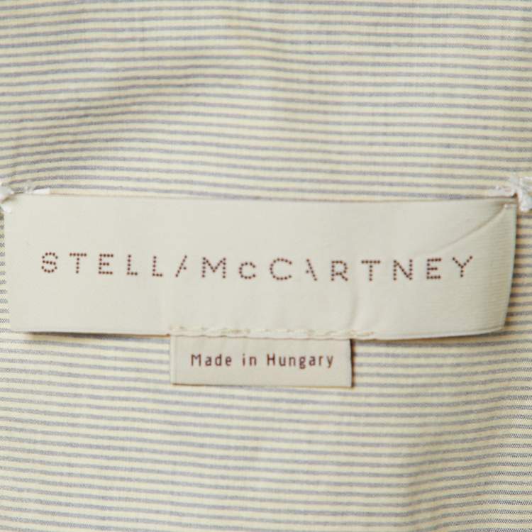 Pre Owned Stella McCartney Light Grey Striped Cotton Playsuit S