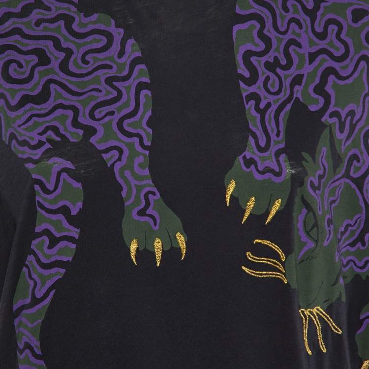 Pre Owned Stella McCartney Midnight Blue Printed Crew Neck T-Shirt M