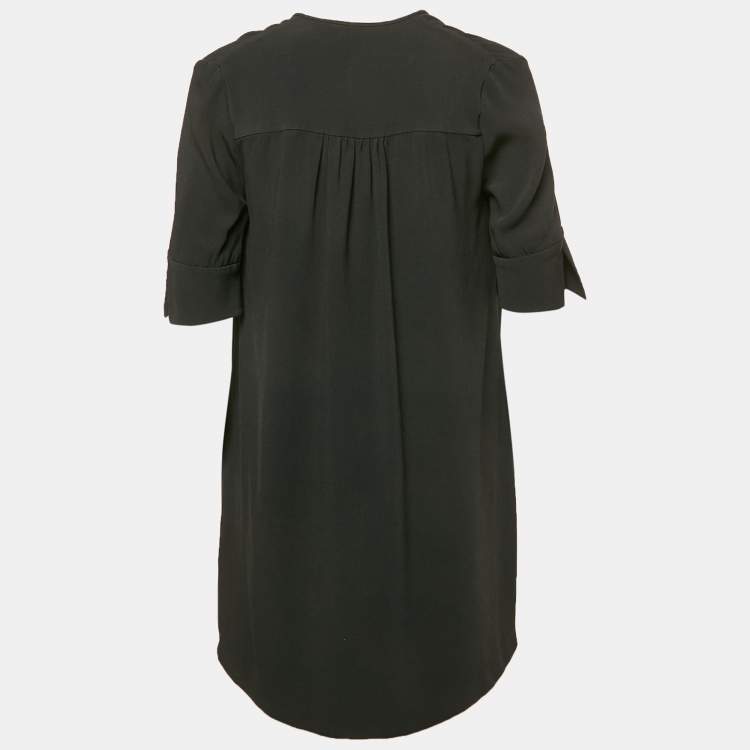 Pre Owned Stella McCartney Black Crepe Tie-Up Detail Mini Dress S