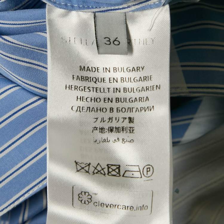 Pre Owned Stella McCartney Blue Stripe Cotton Asymmetric Shirt XS