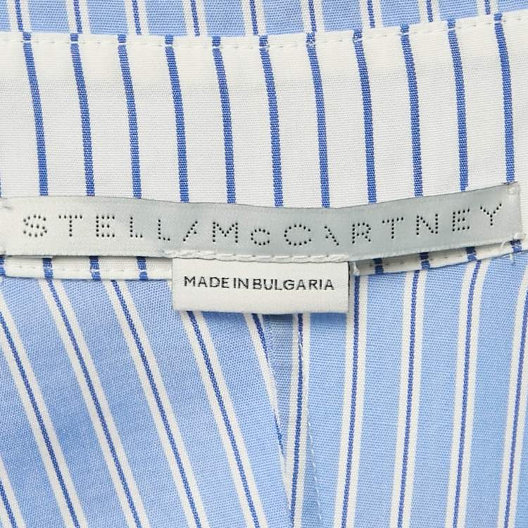 Pre Owned Stella McCartney Blue Stripe Cotton Asymmetric Shirt XS