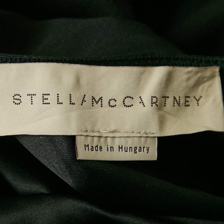 Pre Owned Stella McCartney Black Sateen Ruffled Blouse and Pants Set XS/M