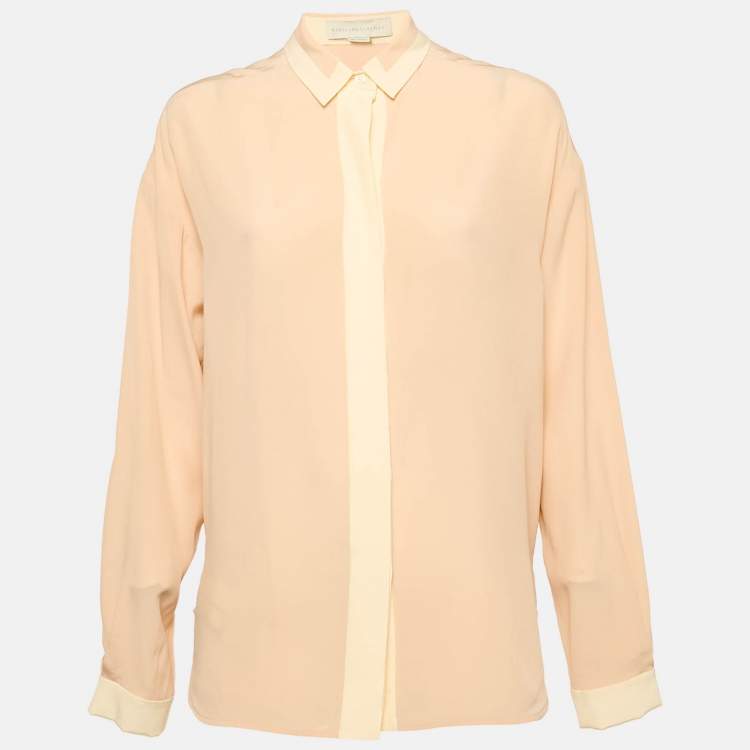 Pre Owned Stella McCartney Pink Silk Long Sleeve Shirt S