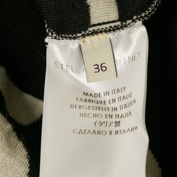 Pre Owned Stella McCartney Black/White Polka Dot Jacquard Knit Wool Sweater XS