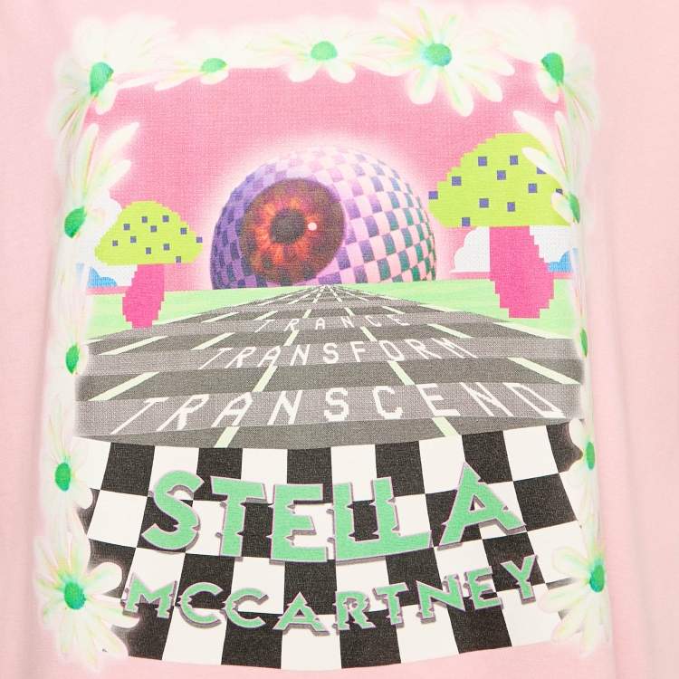Pre Owned Stella McCartney Pink Printed Cotton Day Tripper Oversized T-Shirt M
