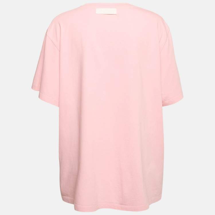 Pre Owned Stella McCartney Pink Printed Cotton Day Tripper Oversized T-Shirt M