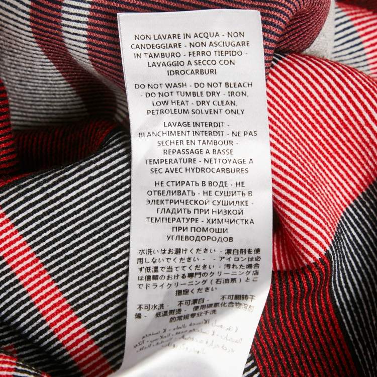 Pre Owned Stella McCartney Multicolor Intarsia Knit Fringe Detail V-Neck Sweater S