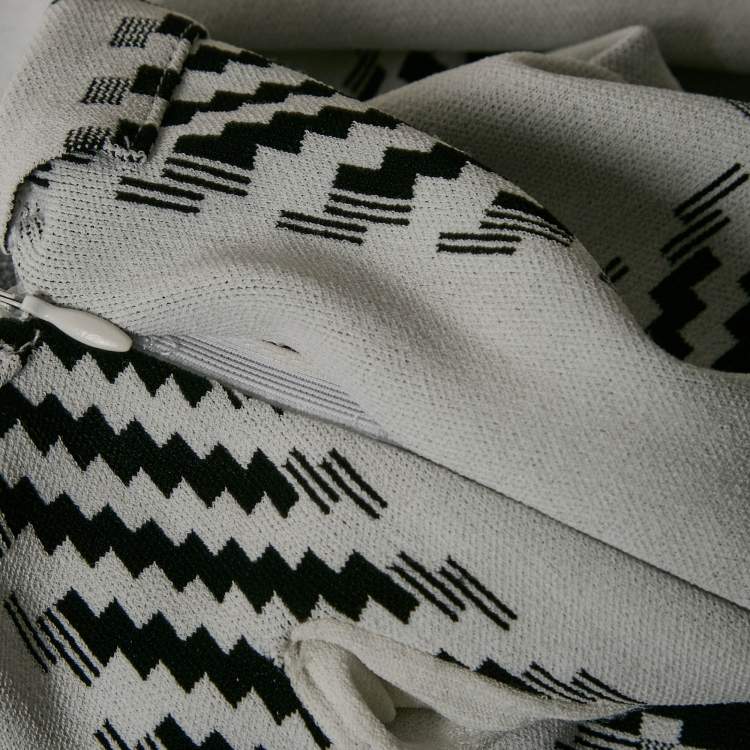 Pre Owned Stella McCartney White Plaid Knit Trousers M