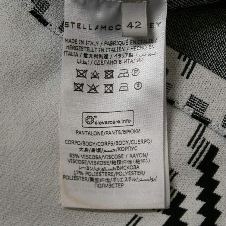 Pre Owned Stella McCartney White Plaid Knit Trousers M