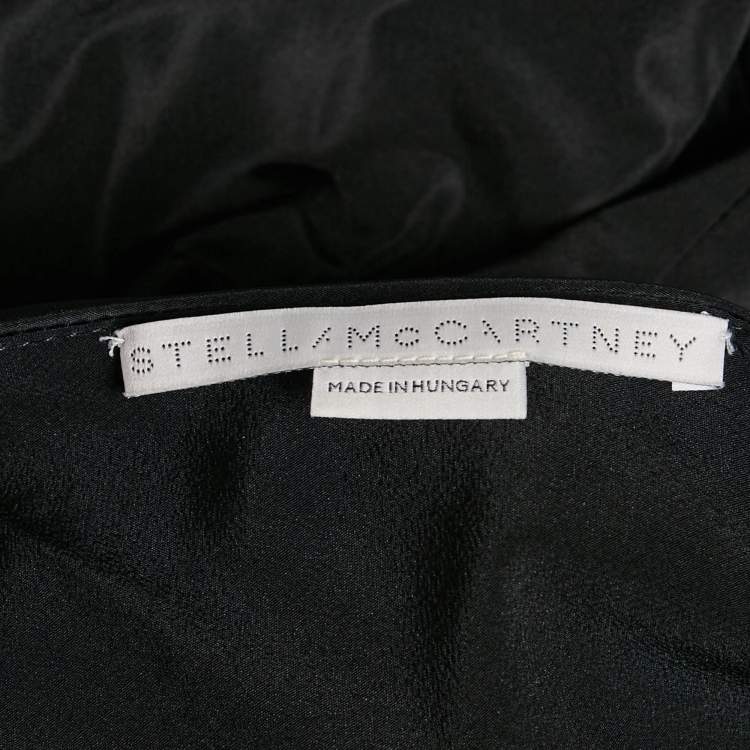 Pre Owned Stella McCartney Black Silk Blend Bow Detail One Shoulder Top S