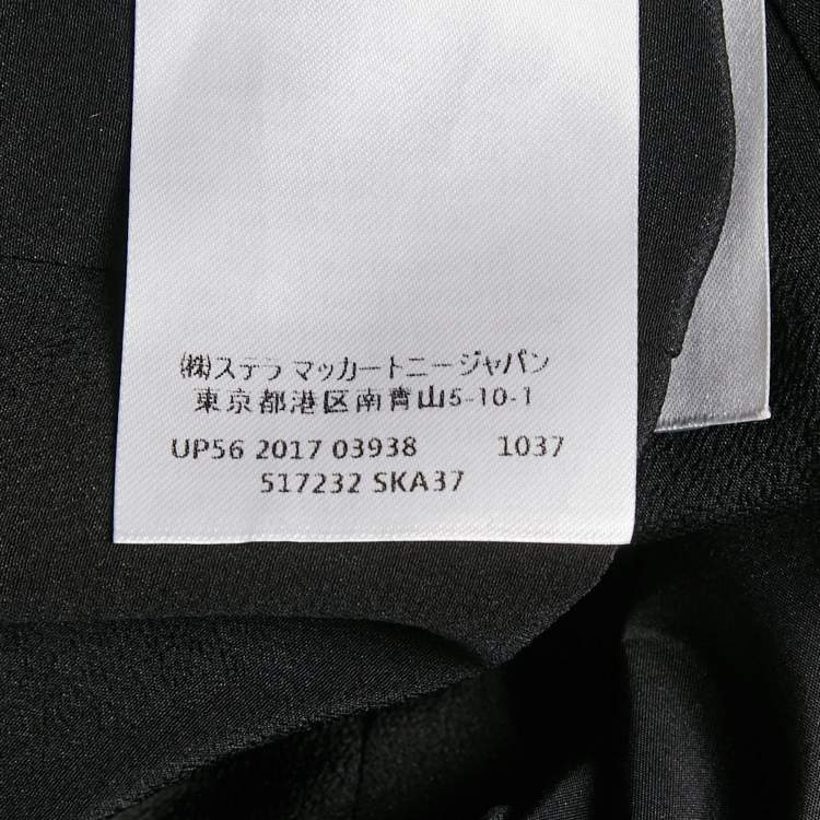 Pre Owned Stella McCartney Black Silk Blend Bow Detail One Shoulder Top S