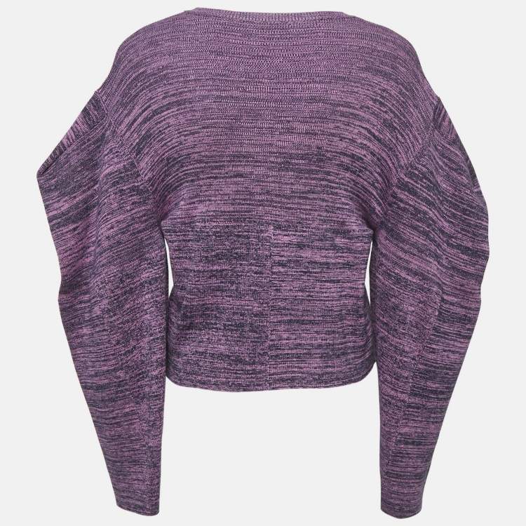 Pre Owned Stella McCartney Purple Patterned Cotton Knit Sweater M