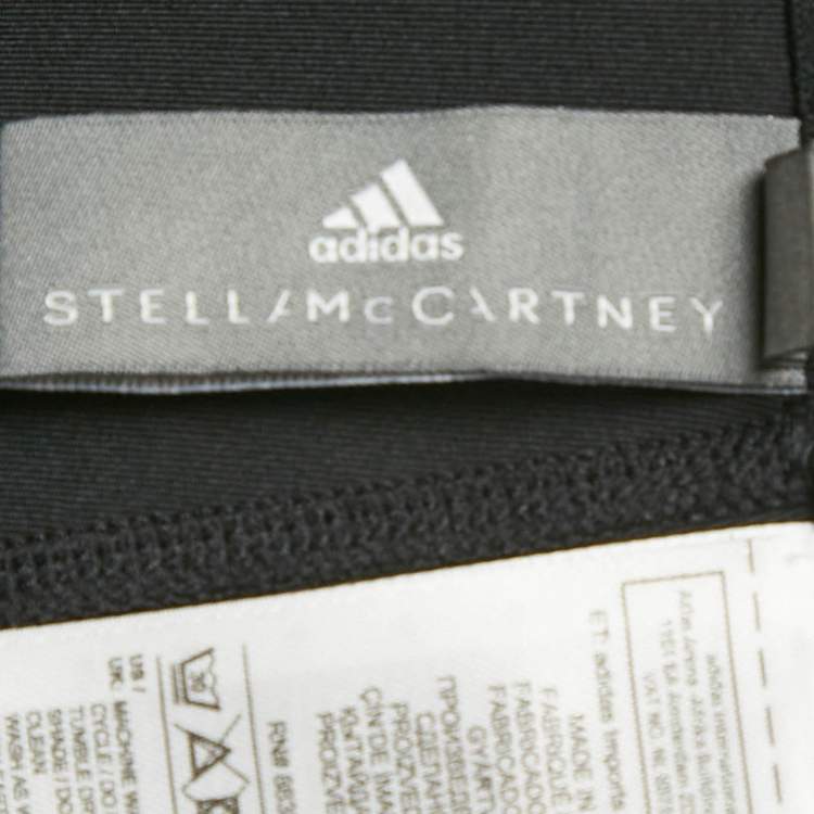 Pre Owned Stella McCartney  X Adidas Black Mesh Trim Jersey Leggings L