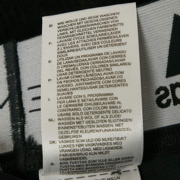 Pre Owned Stella McCartney  X Adidas Black Mesh Trim Jersey Leggings L