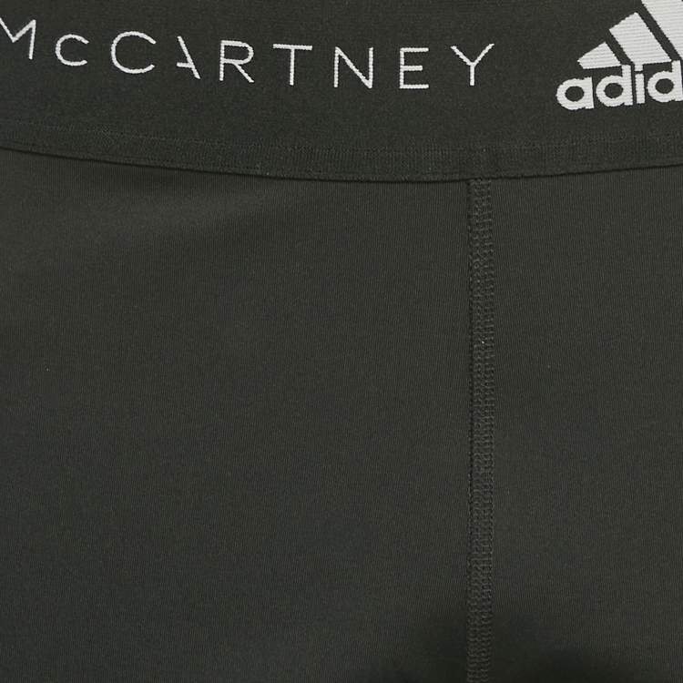 Pre Owned Stella McCartney  X Adidas Black Mesh Trim Jersey Leggings L