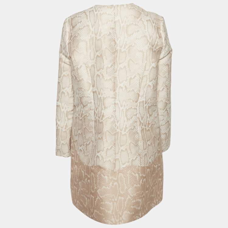 Pre Owned Stella McCartney Beige Snake Pattern Jacquard Short Dress L