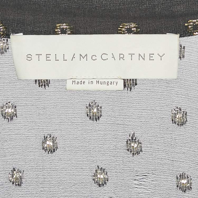 Pre Owned Stella McCartney Navy Blue Silk Lurex Fil-coupe Tie-Up Detail  Jumpsuit M