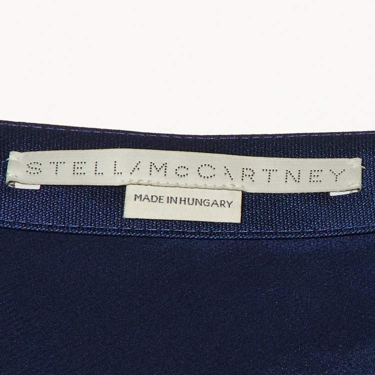 Pre Owned Stella McCartney Blue Cotton & Silk One Shoulder Dress M
