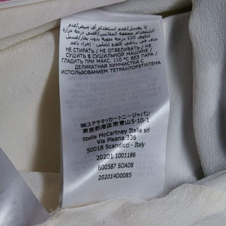 Pre Owned Stella McCartney White Printed Crepe Mini Dress S