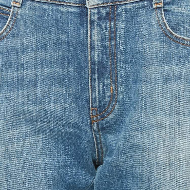 Pre Owned Stella McCartney Blue Logo Tape Denim Jeans M Waist 29"