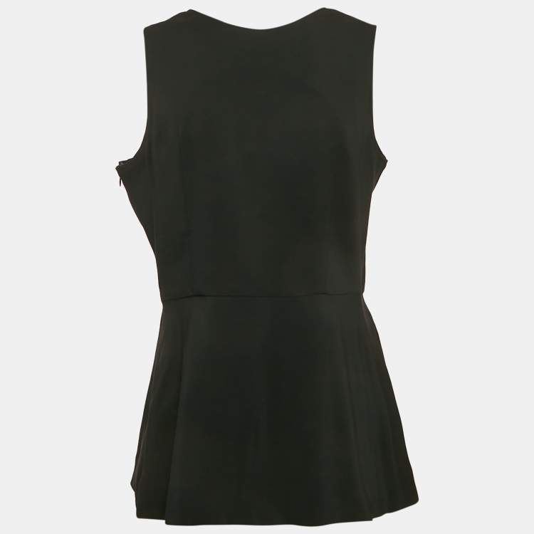 Pre Owned Stella McCartney Black Crepe Buckle Detail  Sleeveless Top M