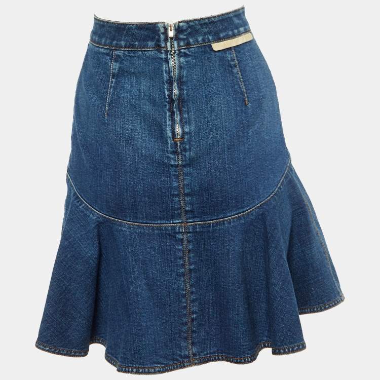 مملوكة مسبقًا Stella McCartney Blue Denim A-Line Mini Skirt S