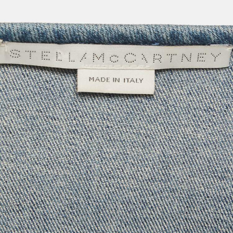 Pre Owned Stella McCartney Blue Denim Scoop Neck Mini Dress M