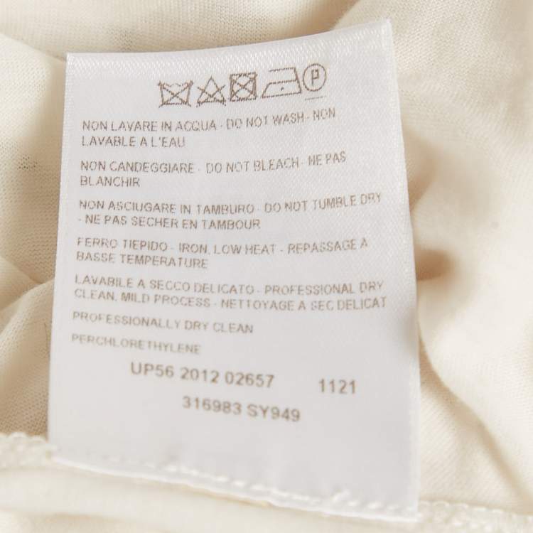Pre Owned Stella McCartney White Printed Silk & Knit Layered Top S