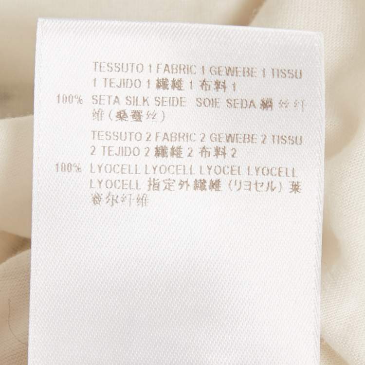Pre Owned Stella McCartney White Printed Silk & Knit Layered Top S