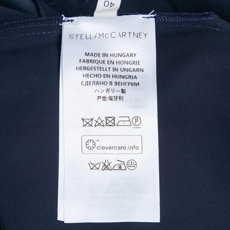 Pre Owned Stella McCartney Navy Blue Georgette Chain Detail Mini Dress S
