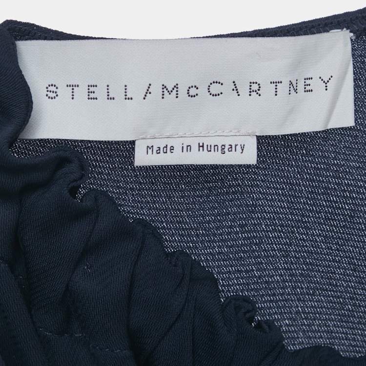 Pre Owned Stella McCartney Navy Blue Georgette Chain Detail Mini Dress S