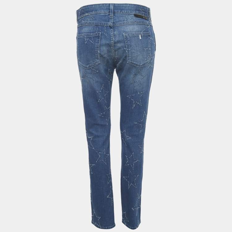 Pre Owned Stella McCartney Blue Washed Denim Star Detail Jeans S