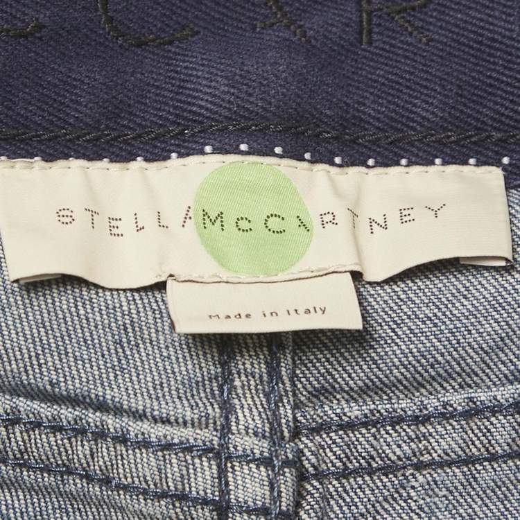 Pre Owned Stella McCartney Blue Washed Denim Star Detail Jeans S