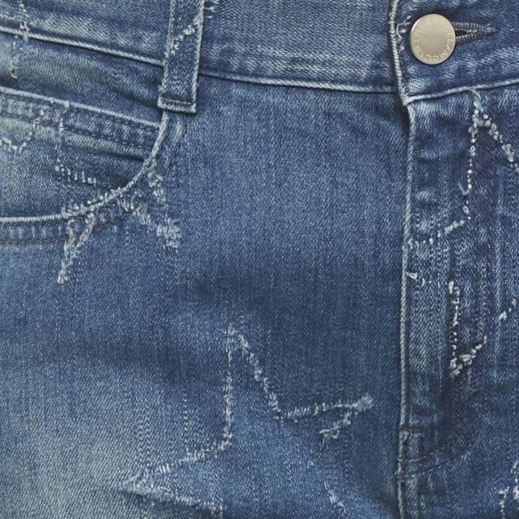 Pre Owned Stella McCartney Blue Washed Denim Star Detail Jeans S