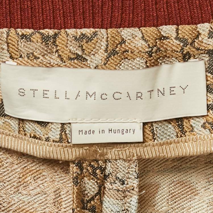 Pre Owned Stella McCartney Beige Jacquard and Cotton Zip-Up Jacket S