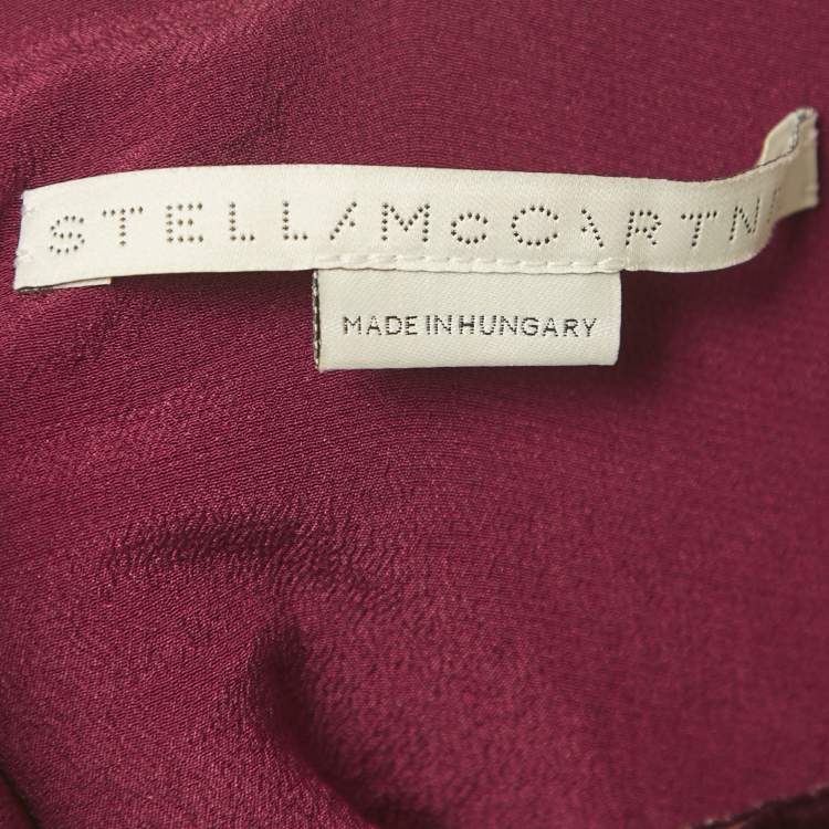 Pre Owned Stella McCartney Burgundy Velvet Sleeveless Lace Trimmed Long Dress M