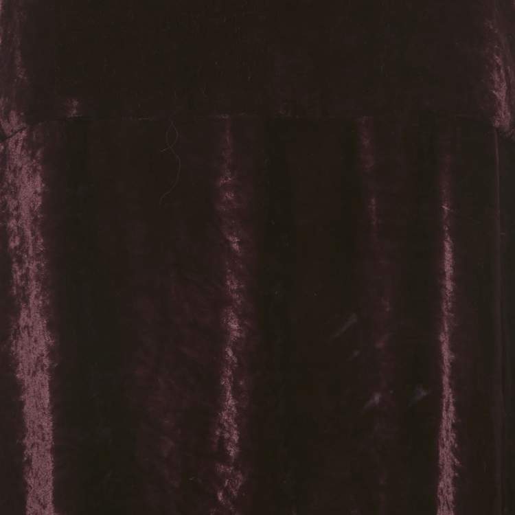 Pre Owned Stella McCartney Burgundy Velvet Sleeveless Lace Trimmed Long Dress M