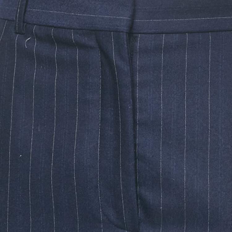 Pre Owned Stella McCartney Blue Pinstripe Wool Trousers M