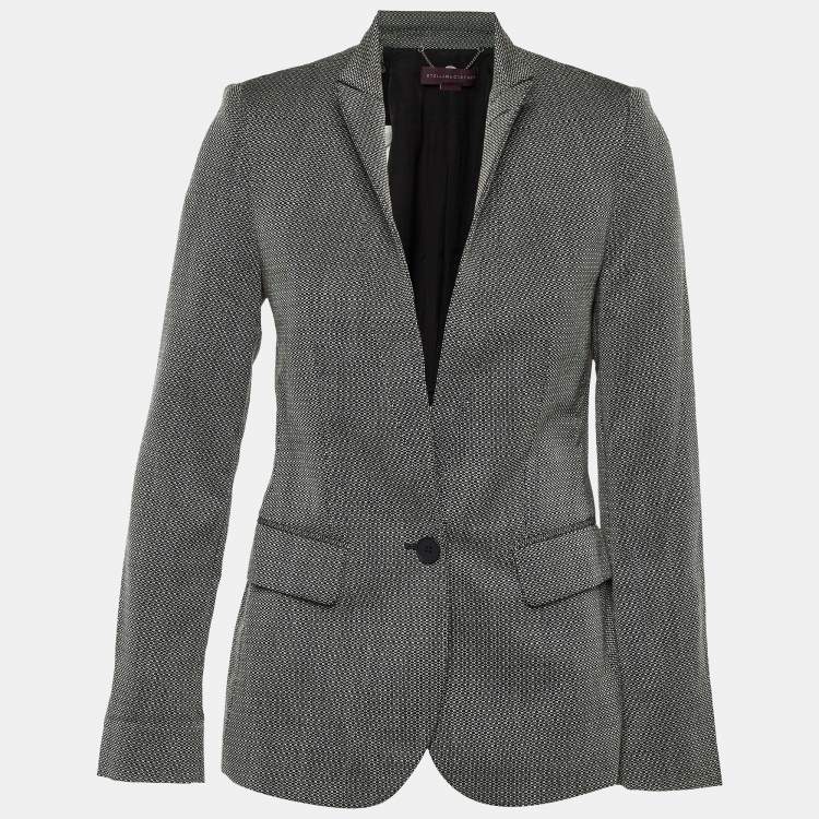 Pre Owned Stella McCartney Black Patterned Wool Single Breasted Blazer S