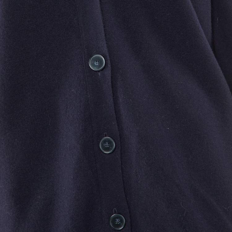 Pre Owned Stella McCartney Navy Blue Wool Button Front Oversized Cardigan XS