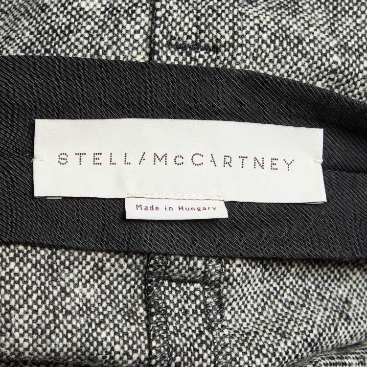 Pre Owned Stella McCartney Grey Wool Paper Bag Waist Belted Trousers M