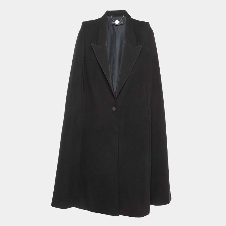 مملوكة مسبقًا Stella McCartney Black Wool Long Cape Coat S