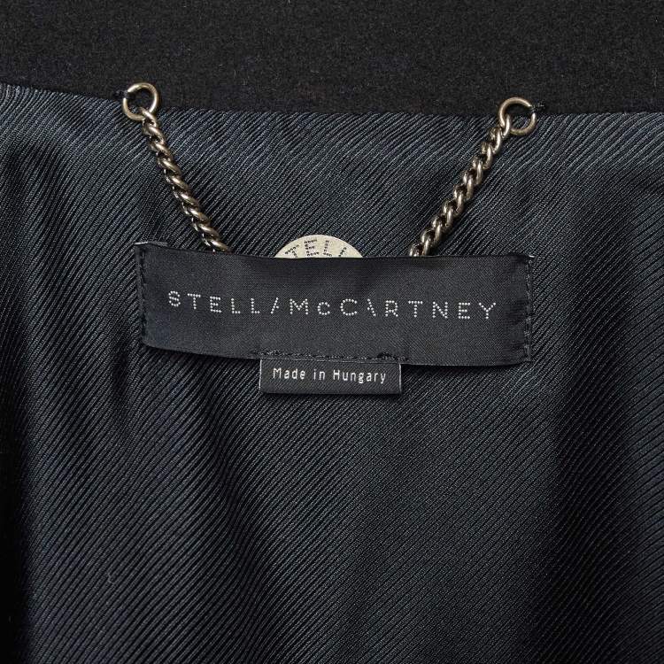 مملوكة مسبقًا Stella McCartney Black Wool Long Cape Coat S